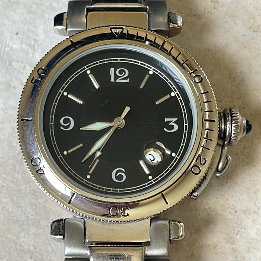 Fashion watch men battery water resistant stainless steel w/date